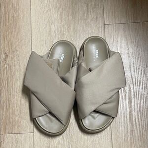 ASOS Women's Beige Cross Strap Mules